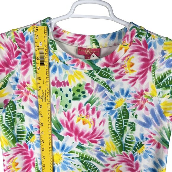 Kaeli Smith M Floral Mirage Shift Dress Pockets UPF 50+ Vacation Golf Beachy Art - Picture 10 of 16